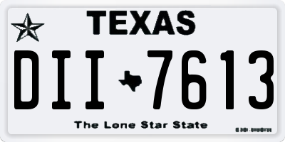 TX license plate DII7613