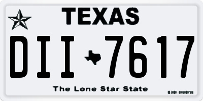 TX license plate DII7617
