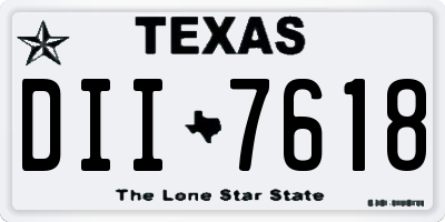 TX license plate DII7618
