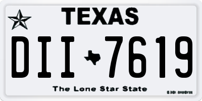 TX license plate DII7619