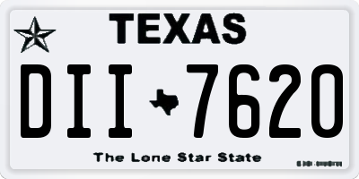 TX license plate DII7620