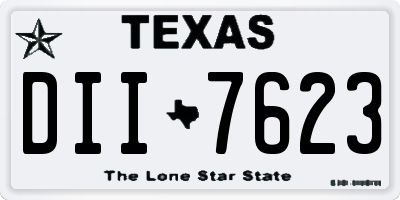 TX license plate DII7623
