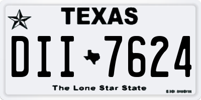 TX license plate DII7624