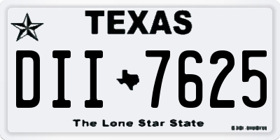 TX license plate DII7625
