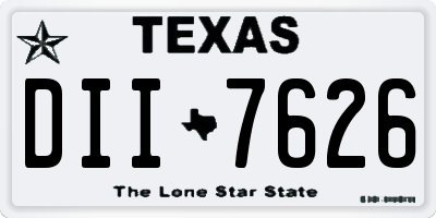 TX license plate DII7626