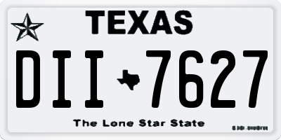 TX license plate DII7627