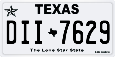 TX license plate DII7629