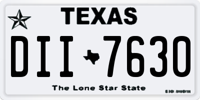 TX license plate DII7630