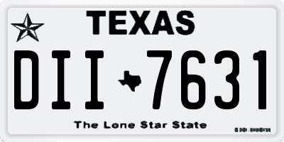 TX license plate DII7631