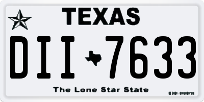 TX license plate DII7633