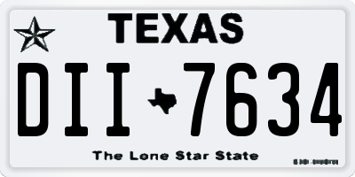 TX license plate DII7634