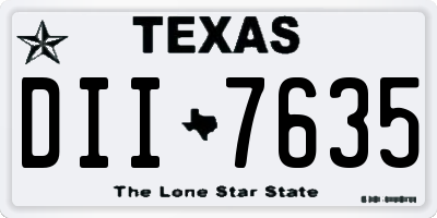TX license plate DII7635