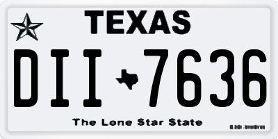 TX license plate DII7636