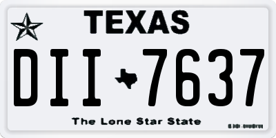 TX license plate DII7637