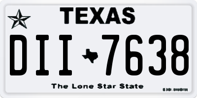 TX license plate DII7638