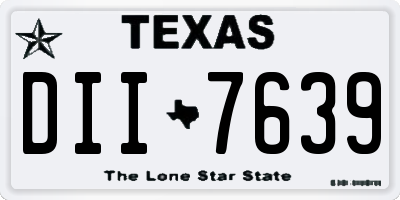 TX license plate DII7639