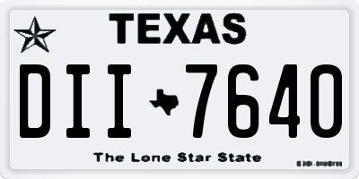 TX license plate DII7640