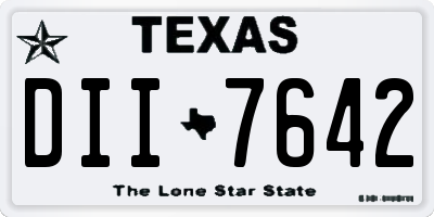 TX license plate DII7642