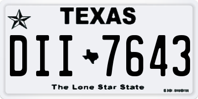 TX license plate DII7643
