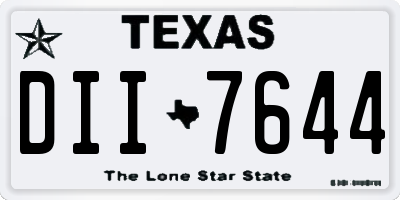TX license plate DII7644