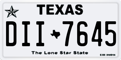 TX license plate DII7645
