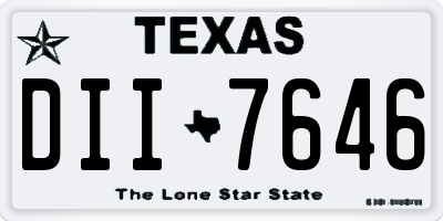 TX license plate DII7646