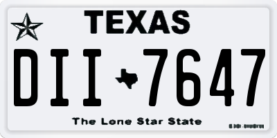 TX license plate DII7647