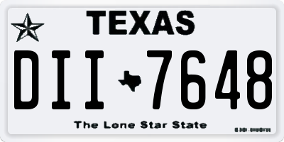 TX license plate DII7648