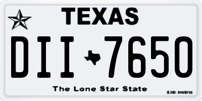 TX license plate DII7650