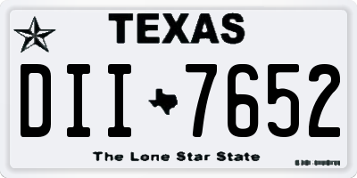 TX license plate DII7652