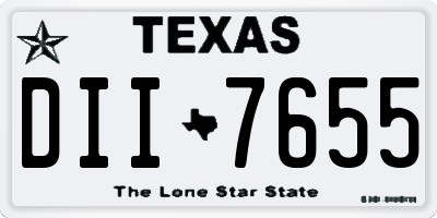 TX license plate DII7655