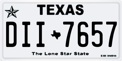 TX license plate DII7657