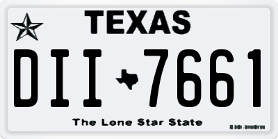 TX license plate DII7661