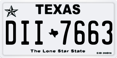TX license plate DII7663