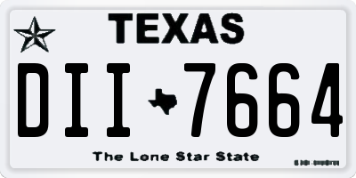 TX license plate DII7664