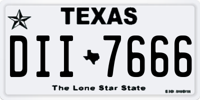 TX license plate DII7666