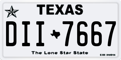TX license plate DII7667