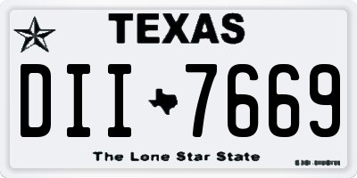 TX license plate DII7669