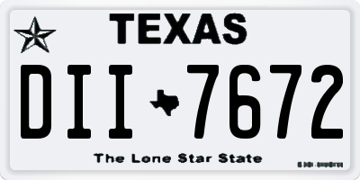 TX license plate DII7672