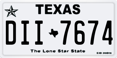 TX license plate DII7674