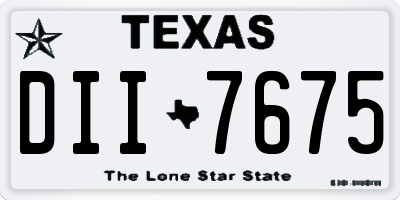 TX license plate DII7675