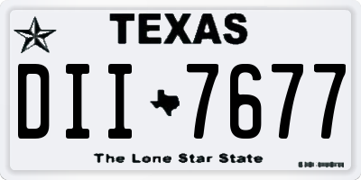 TX license plate DII7677