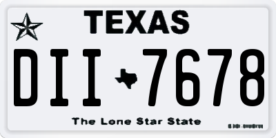 TX license plate DII7678