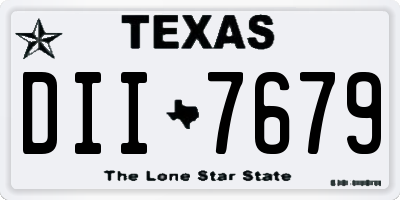 TX license plate DII7679
