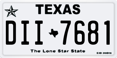 TX license plate DII7681