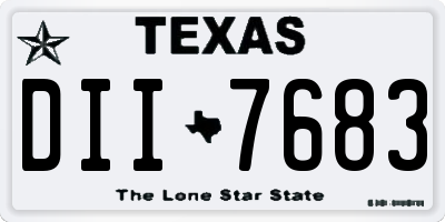 TX license plate DII7683