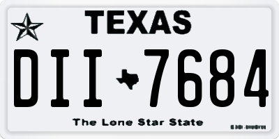 TX license plate DII7684