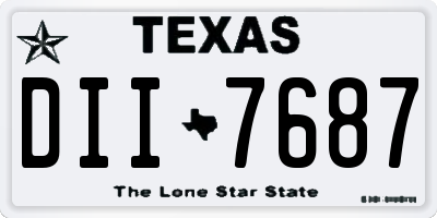 TX license plate DII7687