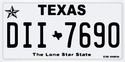 TX license plate DII7690