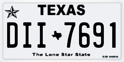 TX license plate DII7691